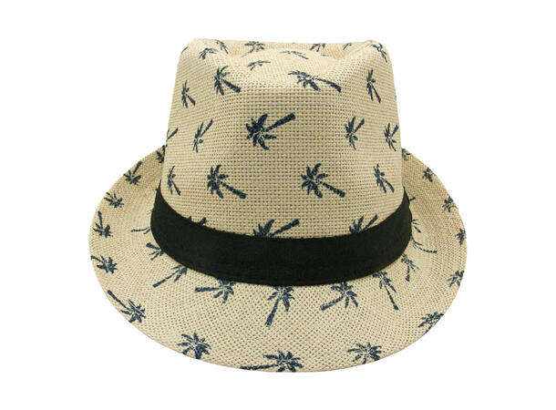 Hatt Herre "Summer" m/små palmer beige SS26 