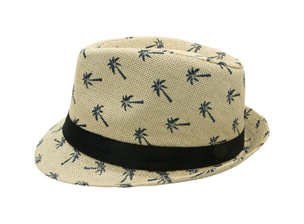 Hatt Herre "Summer" m/små palmer beige SS26 