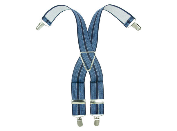 Herre seler m/striper 3,5cm blå 