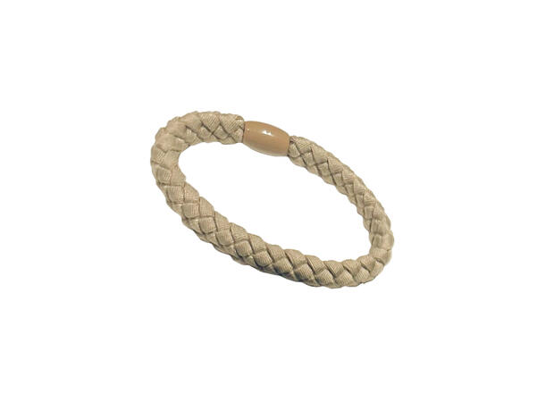Hårstrikk ensfarget flettet beige 