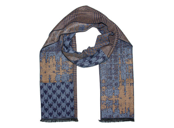 Skjerf  Zig Zag 35x180 Blå Høst 