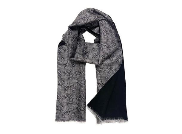 Skjerf exclusive ull/silke mønstret blå Høst 