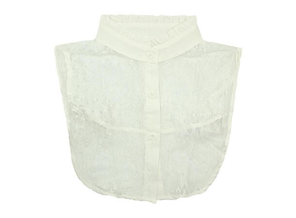 Skjortekrage m/blonder hvit 