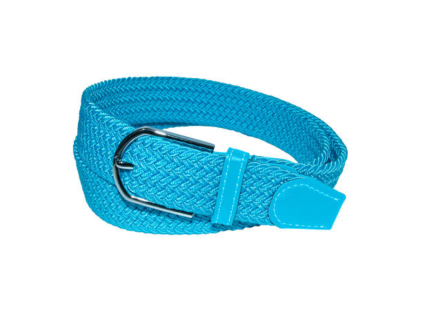 Belte 3,5cm strikk turquoise str. 90 m/tone in tone skinn 