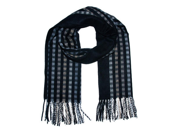 Dame skjerf i tone in tone 70x180 sort 