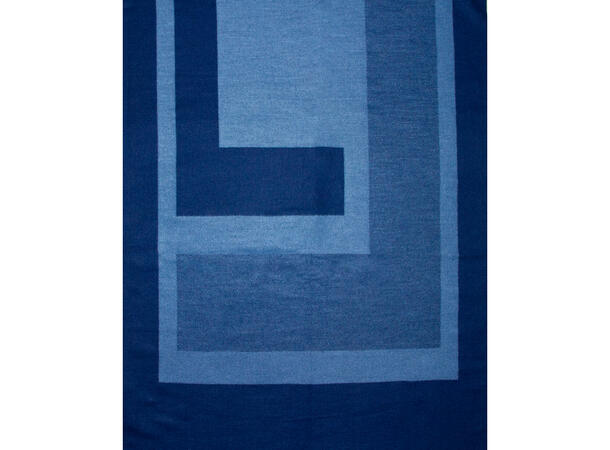 Dame skjerf m/kant mønster 70x180 blå 