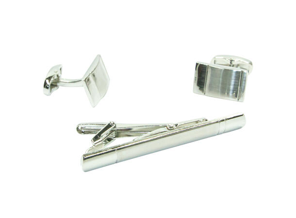 Mansjettknapper & slipsnål, sett i eske 