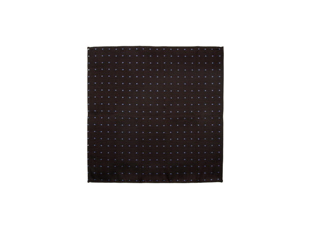 Santi silkeslips+lommetørkle mønstert sett hengende brun 