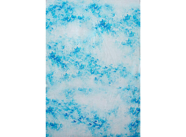 Skjerf chiffon m/duse farger 40x180 blå 
