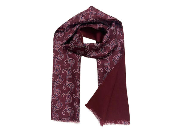 Skjerf exclusive ull/silke mønstret wine Høst 