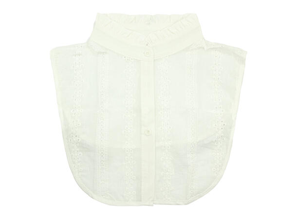 Skjortekrage m/blondekant i hals hvit 