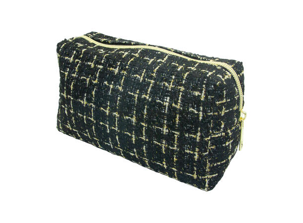 Toalettmappe m/lurex sort 