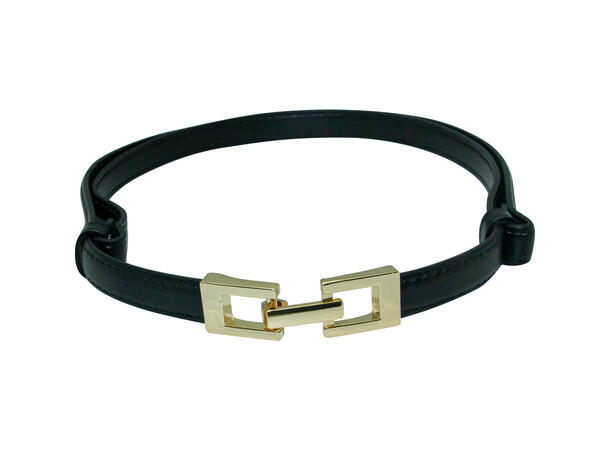 Belte 1,5cm m/justerbar spenne sort 