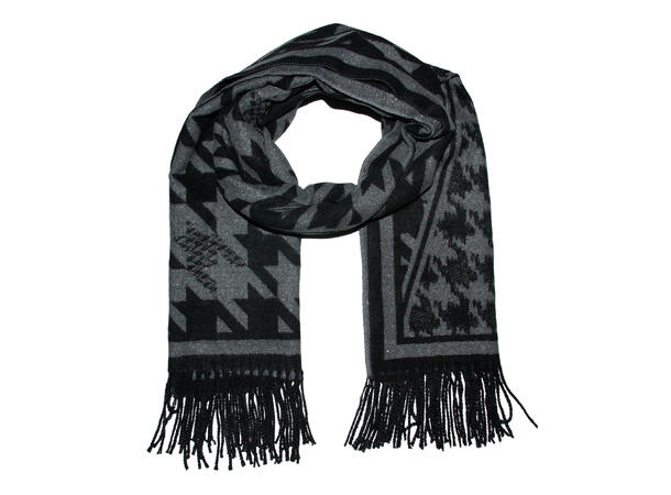 Dame skjerf m/lurex & hundetann 70x180 sort 