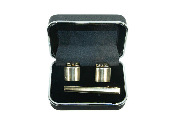 Mansjettknapper & slipsnål, sett i eske gull 