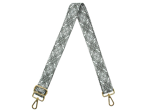 Skulderrem til veske rutet sølv (m/ gull tilbehør) 
