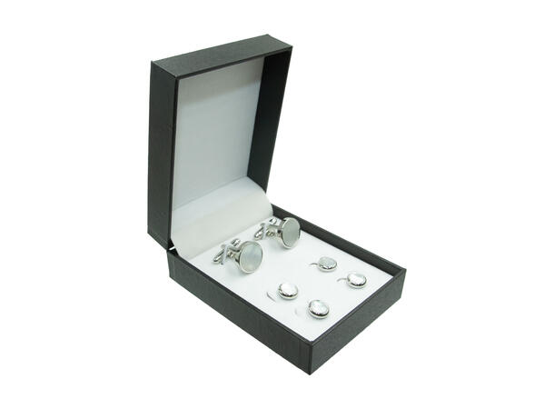 X-Plizit skjorte knapp & Mansjett knapp sølv m/perlemor 