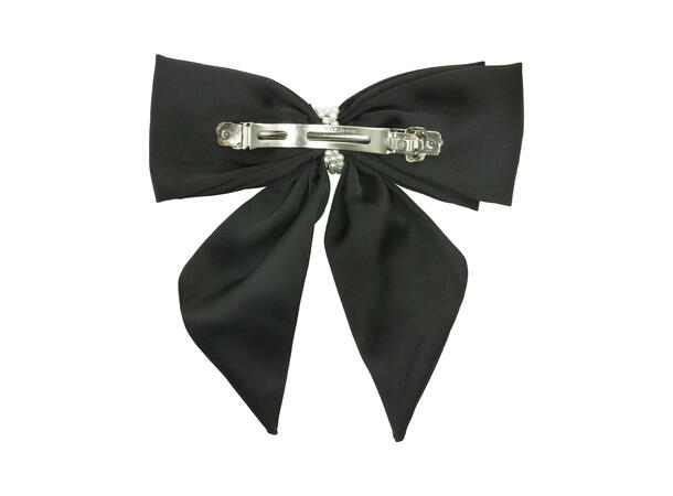 Hårklype m/sløyfe & perler sort 