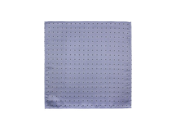 Santi silkeslips+lommetørkle mønstret sett hengende blå 