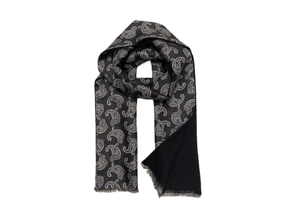 Skjerf exclusive ull/silke mønstret sort Høst 