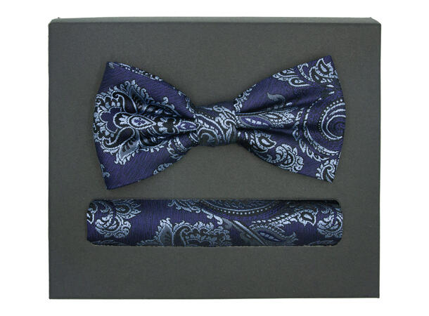 Sløyfe m/lommetørkle paisley navy* 