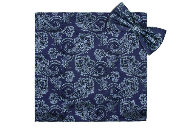 Sløyfe m/lommetørkle paisley navy* 