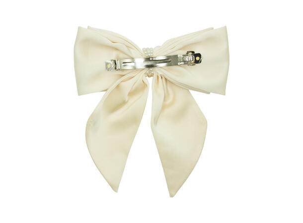 Hårklype m/sløyfe & perler offwhite 