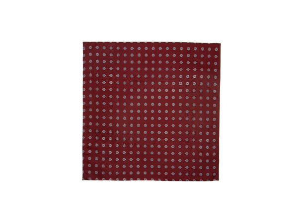 Santi silkeslips+lommetørkle mønstret* sett hengende vinrød 