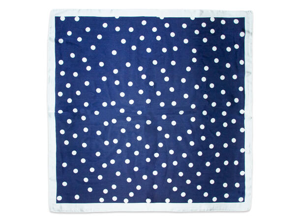 Skjerf prikket 70x70 blå* 