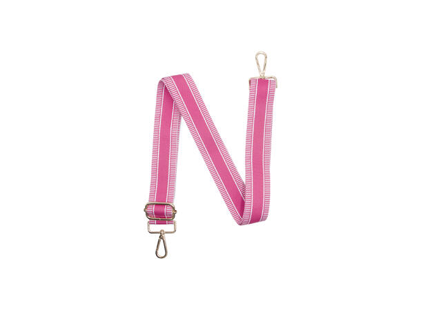 Skulderrem til veske Delikat m/striper og gull tilbehør rosa 