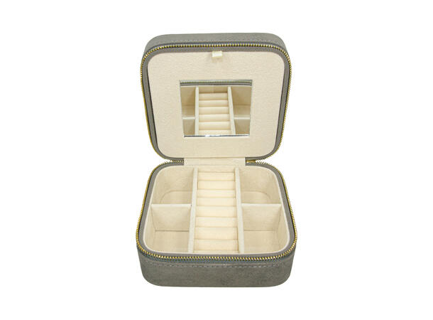 Smykkeskrin velvet lys grå 