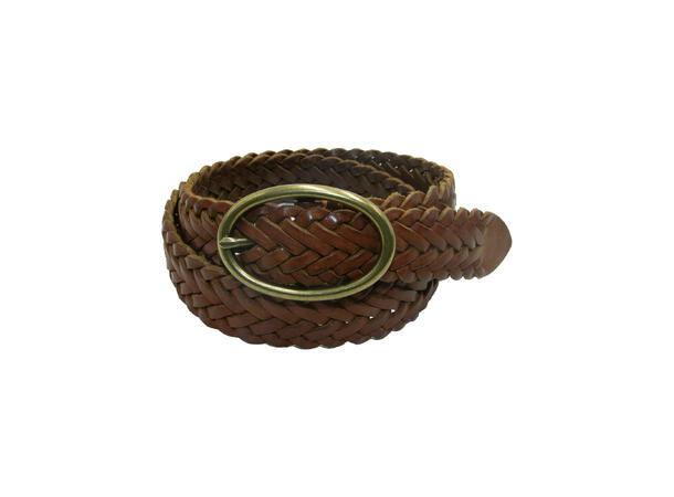 Belte 3cm flettet Cognac Strl 100 