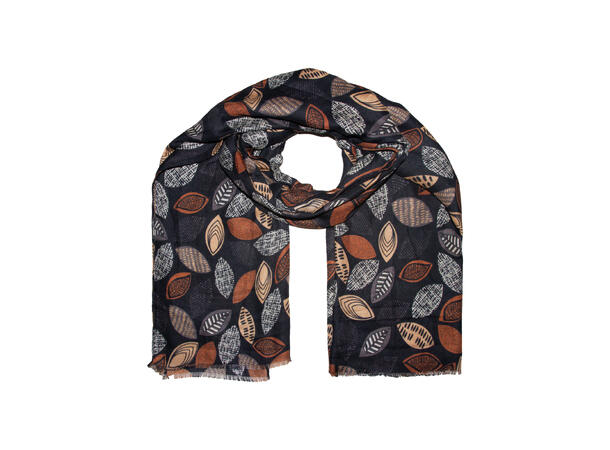 Dame skjerf m/blader 90x180 sort 