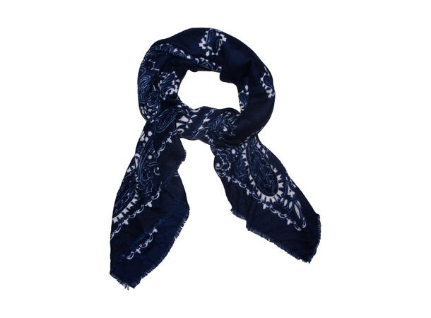 Dame skjerf paisley 110x110 navy* Høst26 