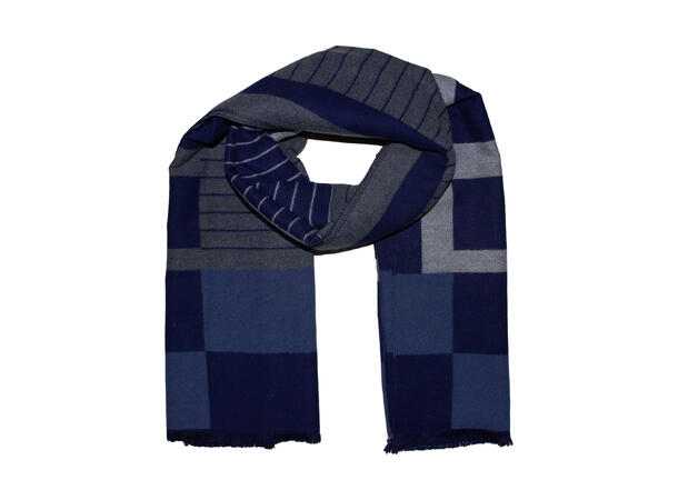 Dame skjerf stripet 65x180 blå 