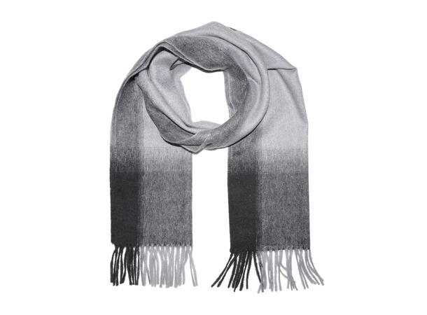 Herre skjerf 100% ull 30x180 grå 