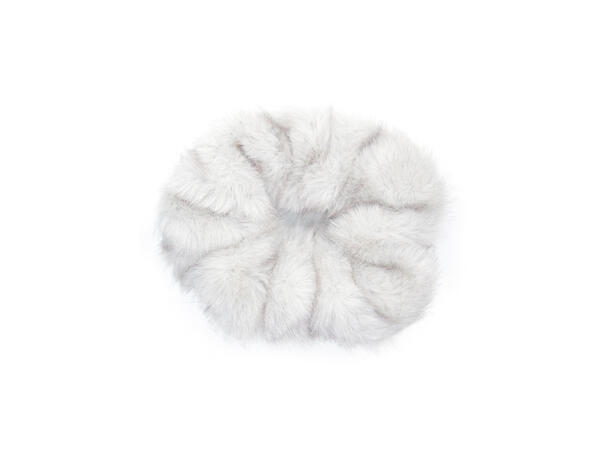 Hårstrikk "fake fur" grå* 