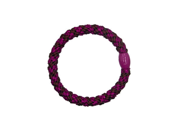 Hårstrikk lurex fuksia/vinrød 
