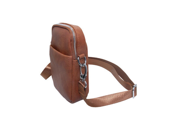 Mobilveske enkel cognac 