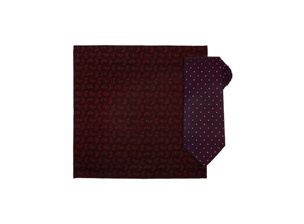 Santi 8cm silkeslips+lommetørkle mønster sett hengende plumme 