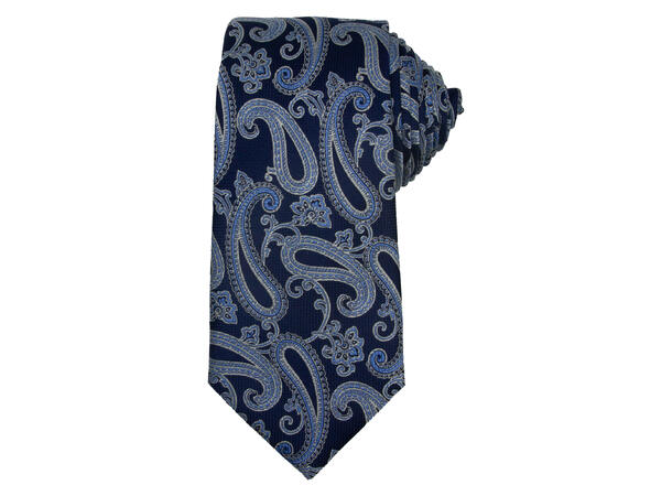 Santi Silkeslips 7,5 cm paisley blå* 