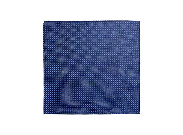 Santi silkeslips+lommetørkle mønstert sett hengende blå 