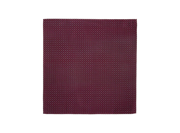 Santi silkeslips+lommetørkle mønstret* sett hengende vinrød 