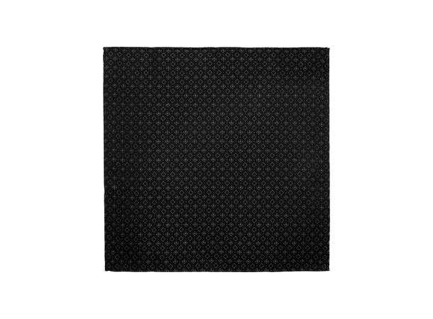 Santi silkeslips+lommetørkle mønstret sett hengende grå/sort 