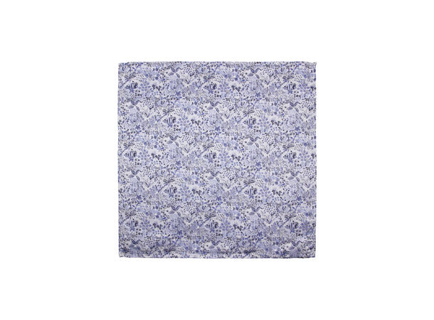 Santi silkeslips+lommetørkle mønstret sett hengende navy 