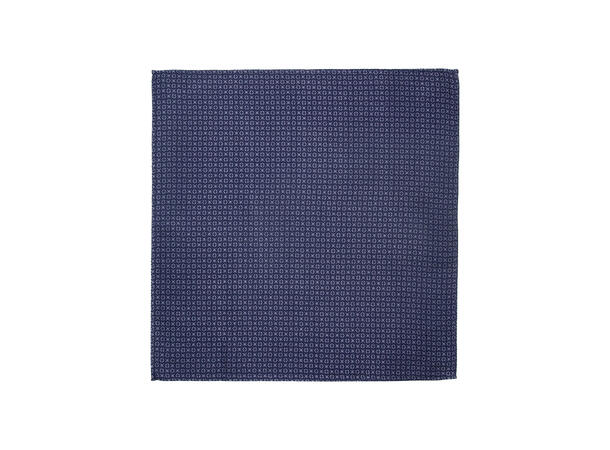 Santi silkeslips+lommetørkle mønstret sett hengende blå 