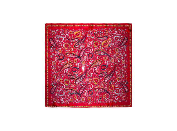Skjerf "bunad-look" 70x70 rød 