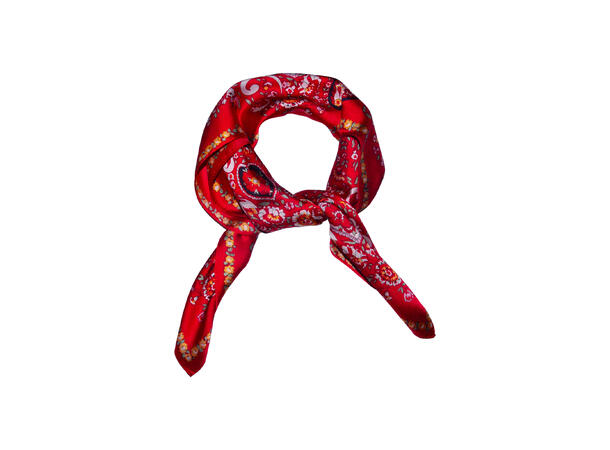 Skjerf "bunad-look" 70x70 rød* 