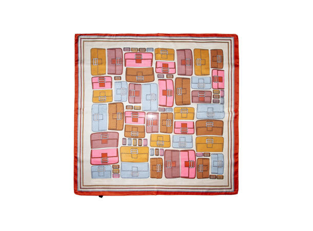 Skjerf "vesker" 70x70 oransje 