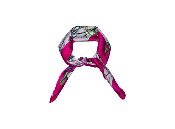 Skjerf blomster 70x70 rosa 